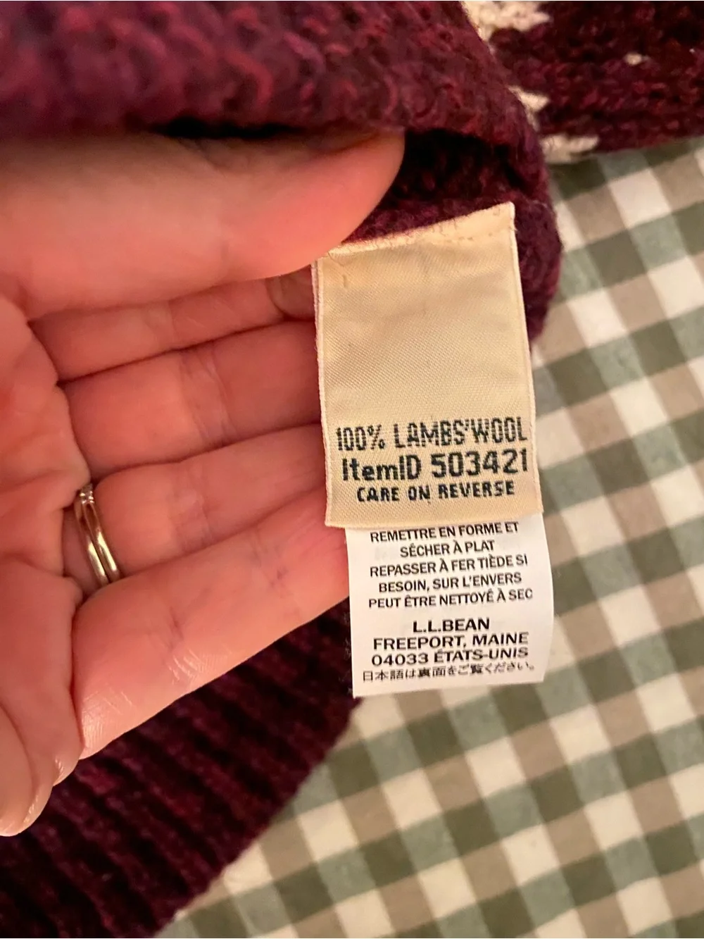 Vintage L.L. Bean 100% lambs’ wool fair isle alpine yoke zip up cardigan size M